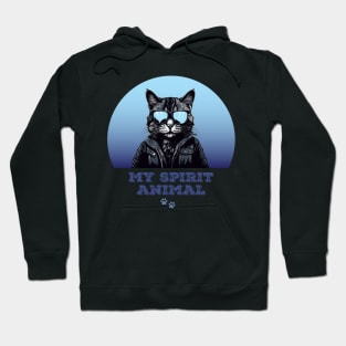 My spirit animal - cat in blue Hoodie